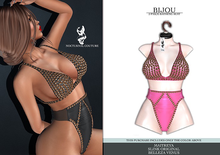 Nocturnal Couture Bijou Bathing Suit - Barby Pink