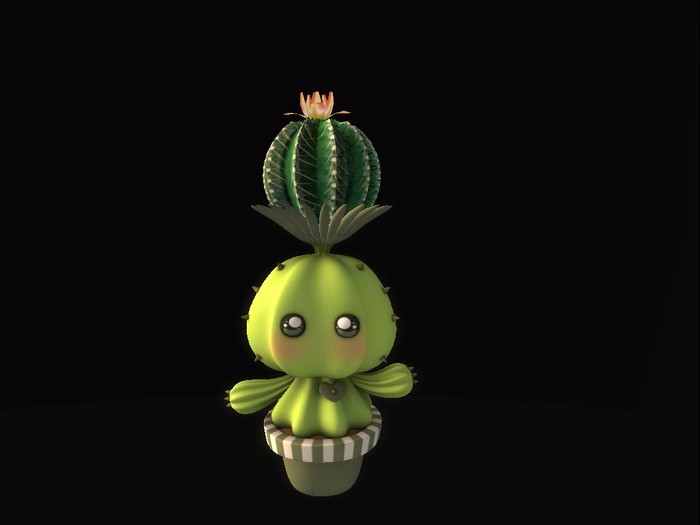 Green Stripe Cactus with Cactus