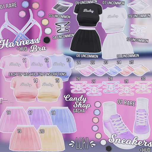 27.Loki - Candy Shop GACHA - Lavender Heart Garter - Maitreya
