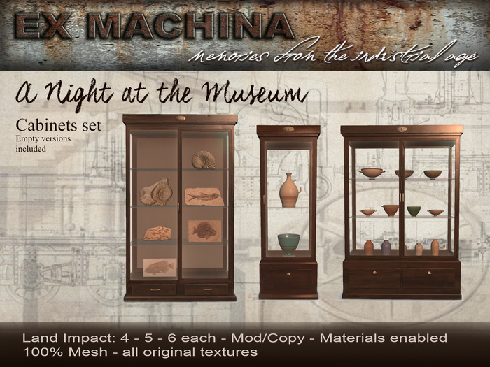 Ex Machina -  A Night at the Museum cabinets set