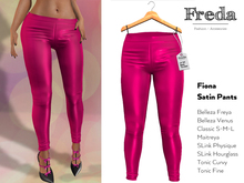"Freda" Fiona Satin Pants framboise, pink tight leggins, Belleza, Maitreya, SLink Physique, Hourglass, Tonic, Classic
