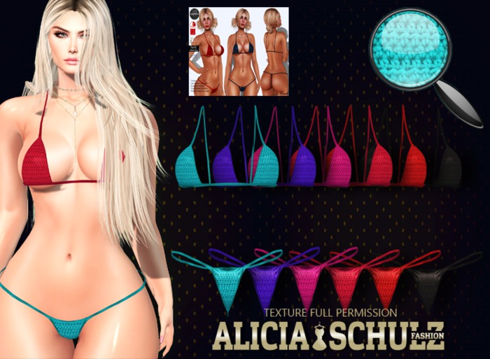 [Alicia Schulz] Texture for String bikini set1