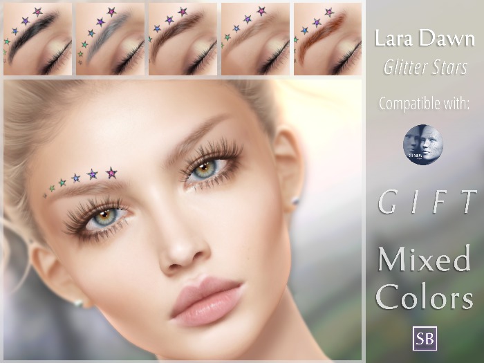Eyebrows, Genus: LaraDawn.Glitter.Stars.GIFT.01