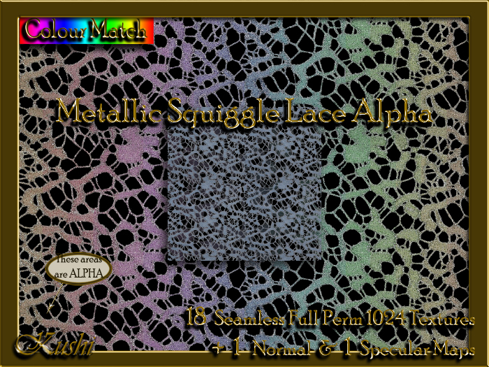 !Kushi! MetallicSquiggleLaceALPHA Textures -WearToUnpack