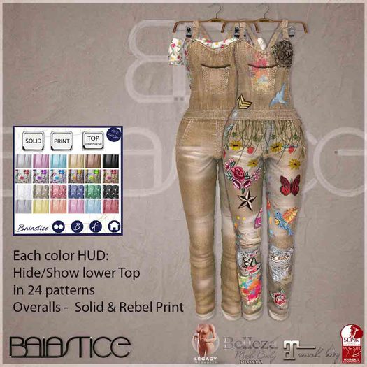 Baiastice_Denim Overalls-Straw