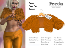 "Freda" Fanny Faux Fur Jacket, cute short brass fluffy hairy bolero, Belleza, Maitreya, SLink Physique, Hourglass, Tonic