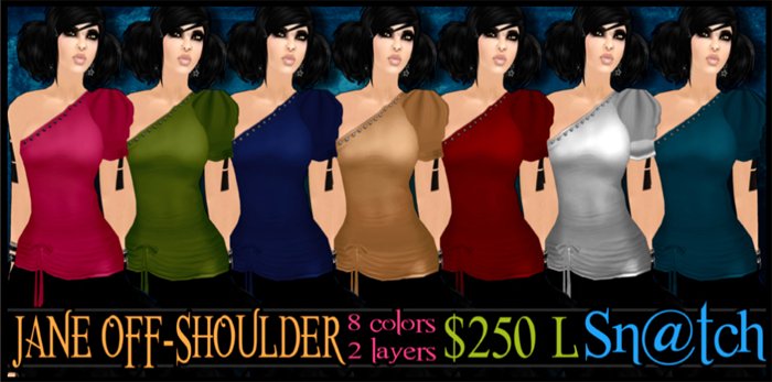 :::Sn@tch Jane Off-Shoulder Tops:::