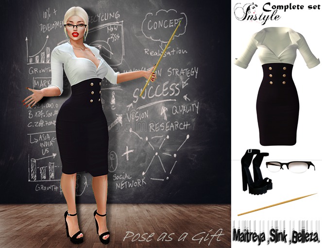 InStyl- Ful Set -Teacher-(Maitreya ,Slink ,Belleza.)+ Pose as a gift - -PROMO action until 02.09