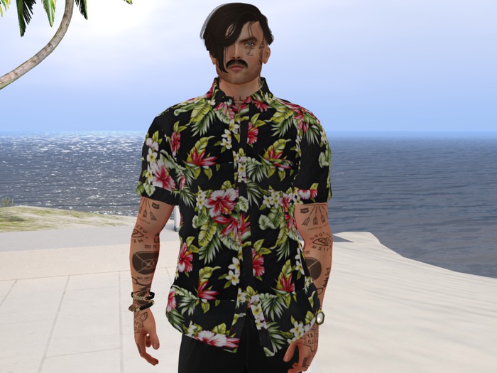 [Adversity] Black Hawaiin Shirt