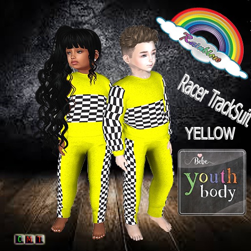 ((RBS)) Racer TrackSuit (YELLOW) BEBE YOUTH  (WEAR)