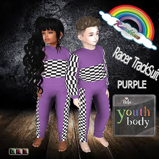 ((RBS)) Racer TrackSuit   (PURPLE)  BEBE YOUTH  (WEAR)