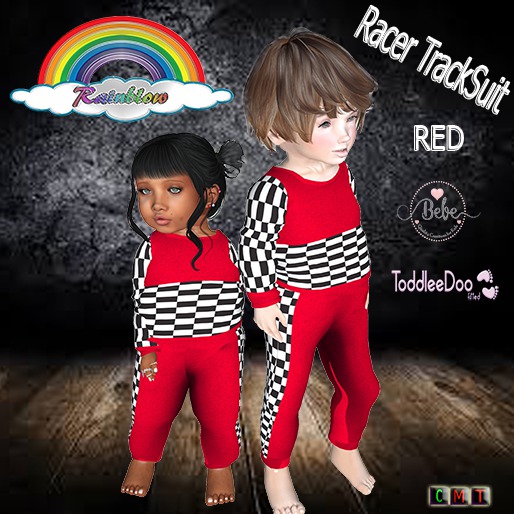 ((RBS)) Racer TrackSuit  (RED)  TD/BEBE (WEAR)