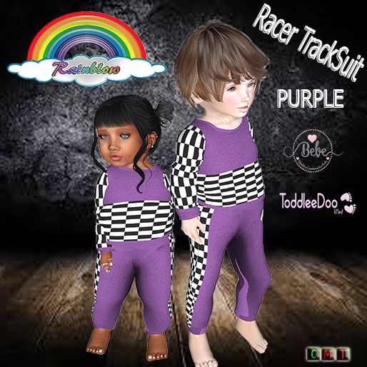 ((RBS)) Racer TrackSuit  (PURPLE)  TD/BEBE (WEAR)
