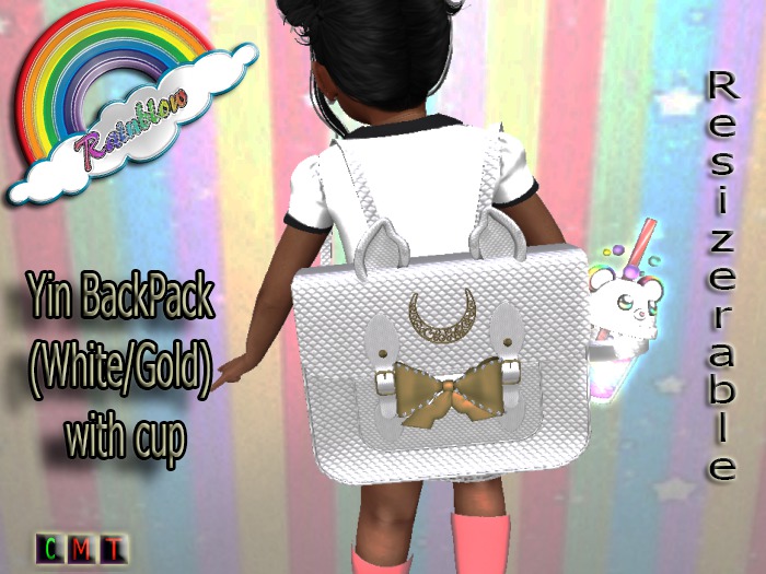 ((RBS))Yin BackPack (Whith/Gold) with cup (WEAR)
