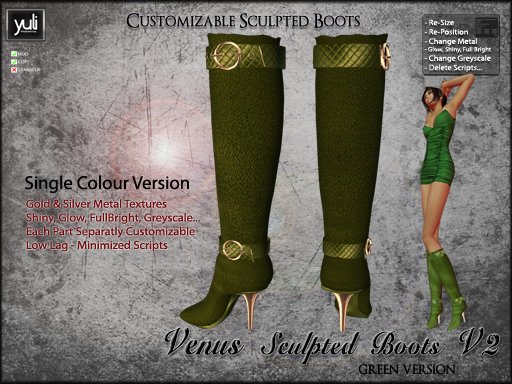 (Yuli) Venus Sculpted Boots Green Version