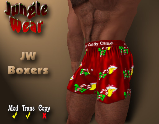 Jungle Wear - "Lickama Candy Cane" Boxers (Red)