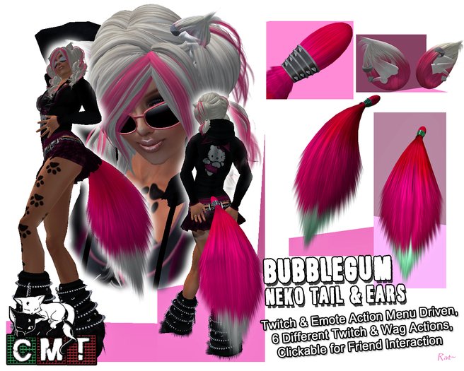 Bubblegum Neko Tail & Ears (box)