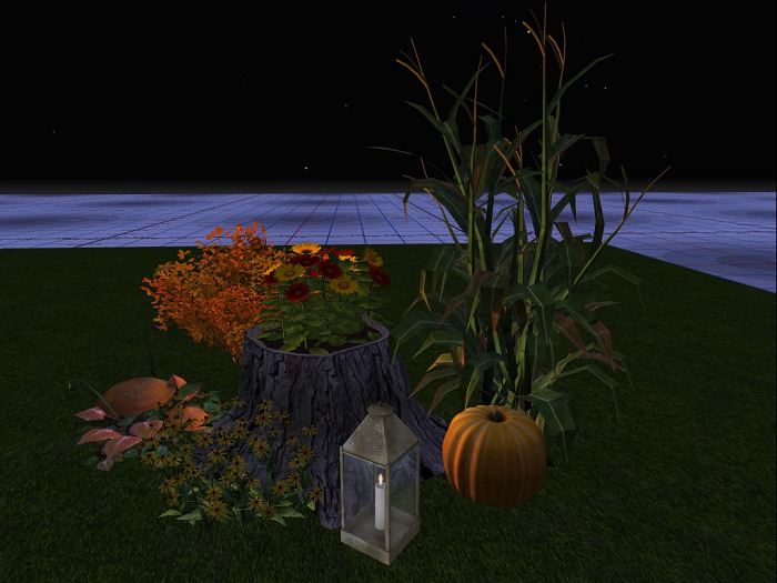 Autumn Hollow Stump Flower grouping