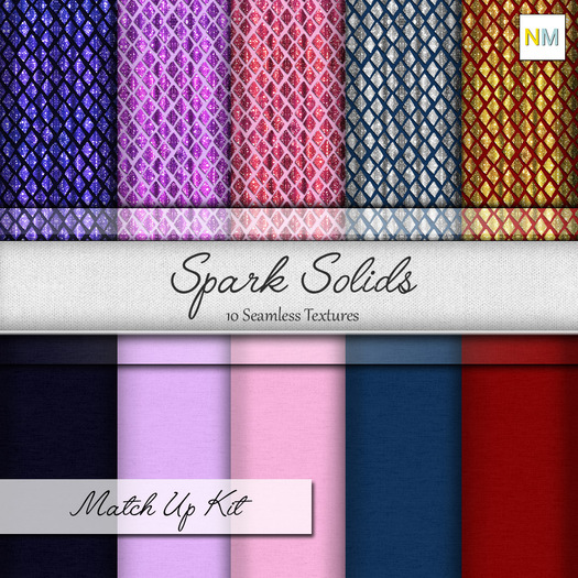 Spark Solids Matchup Kit 10 Seamless Glitter Textures NM