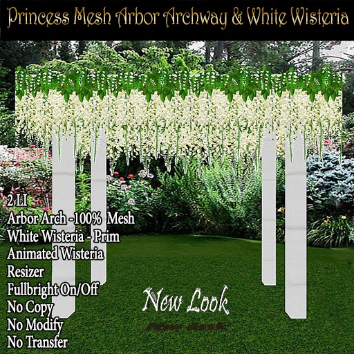 Princess Mesh Arbor Archway & White Wisteria -2LI Resizer #1 BX