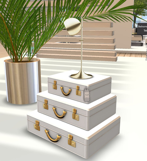 Vintage Storage Cases - White & Gold