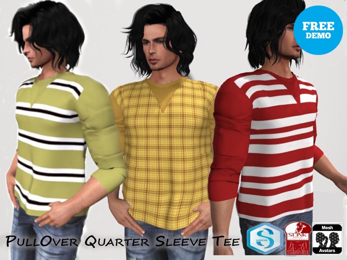 Pullover Quarter sleeve Stripe Demo