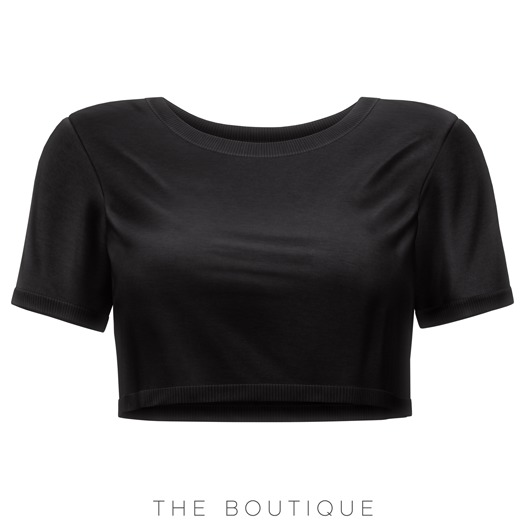 The Boutique / Clothing > Cropped Jersey > Midnight Black