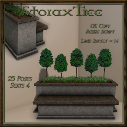 Topiary Stone Single Bench B3