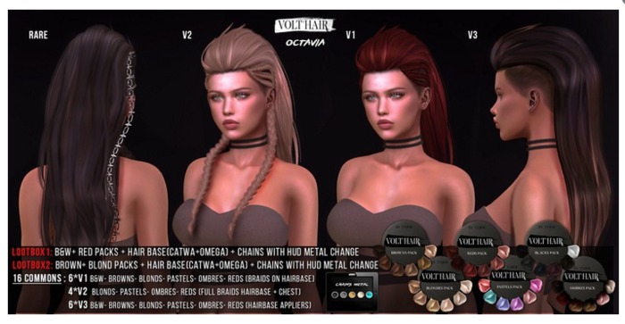 Volthair. Octavia Hair V2 (Reds)-OPEN