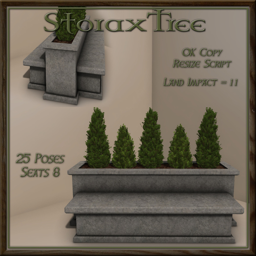 Topiary Stone Double Bench C1