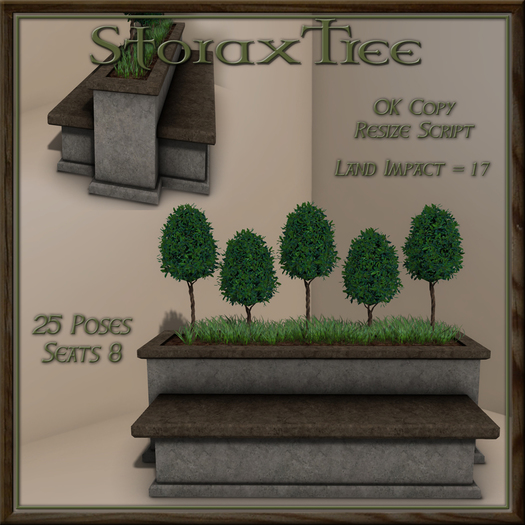 Topiary Stone Double Bench B3