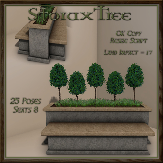 Topiary Stone Double Bench B2