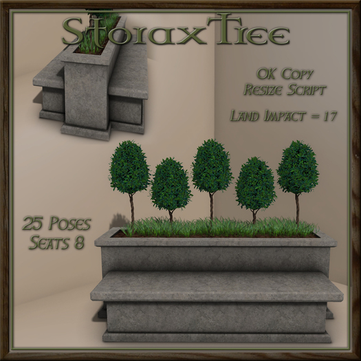 Topiary Stone Double Bench B1