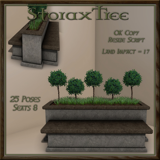 Topiary Stone Double Bench A3