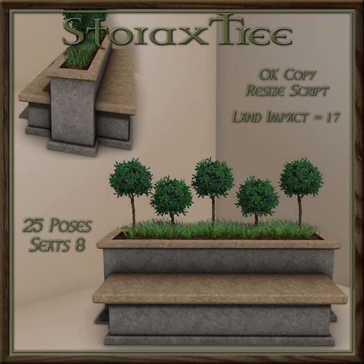 Topiary Stone Double Bench A2