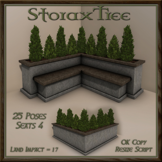 Topiary Stone Corner Bench C3