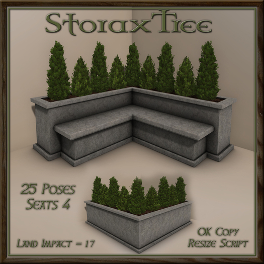 Topiary Stone Corner Bench C1