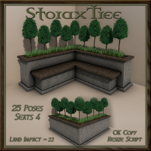 Topiary Stone Corner Bench B3