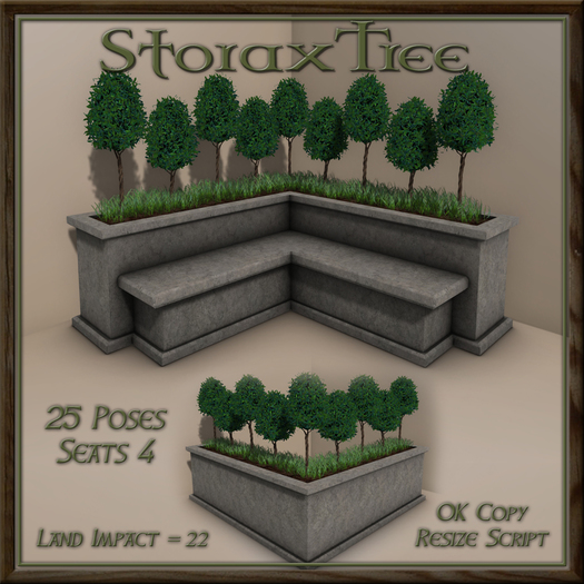 Topiary Stone Corner Bench B1