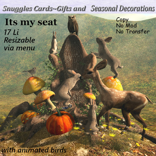Its my seat - Aurtumn Decor By Snuggles  Boxed