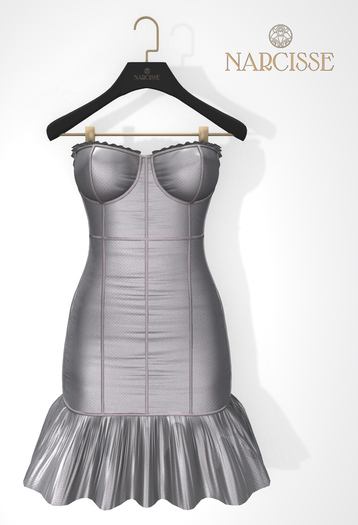 -Narcisse- ADD CryBaby Ruffle Dress - Silver