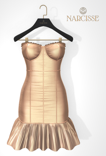-Narcisse- ADD CryBaby Ruffle Dress - Gold