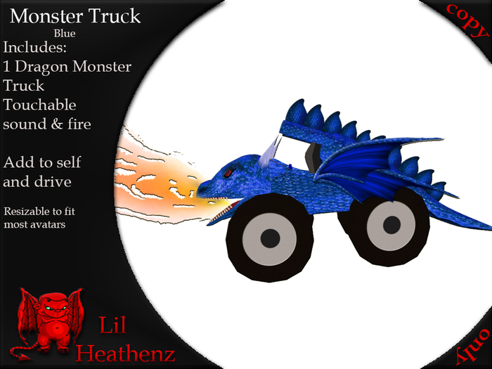~LH~Monster Truck BLUE (Box) Add