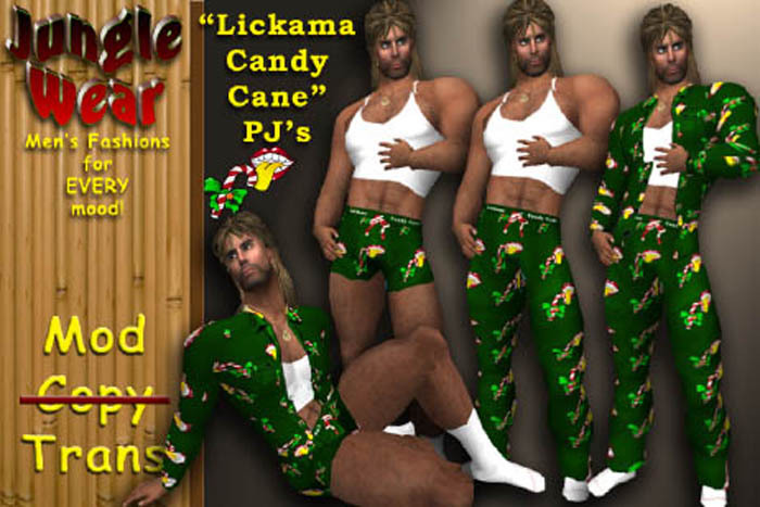 "Lickama Candy Cane" PJ's (Green)