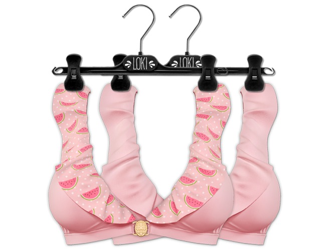 Loki - Vanessa Ruffle Bikini - Pink Top