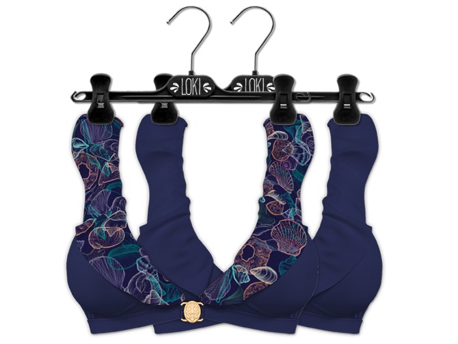 Loki - Vanessa Ruffle Bikini - Navy Top