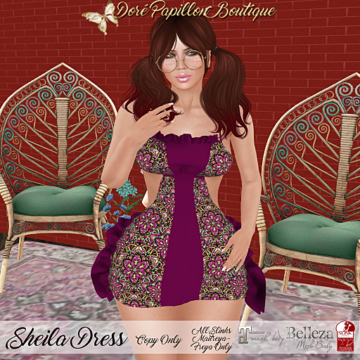Second Life Marketplace DPB Sheila Dress Geo Pink