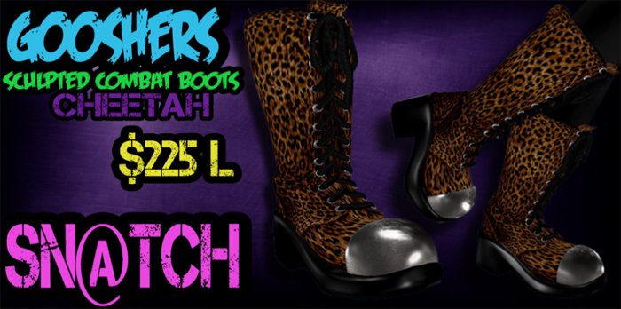 :::Sn@tch Gooshers Combat Boots (Cheetah):::