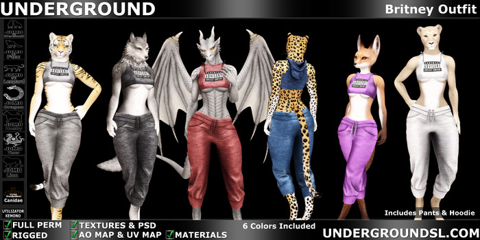 (UG Delivery Hud) - Britney Outfit Furry