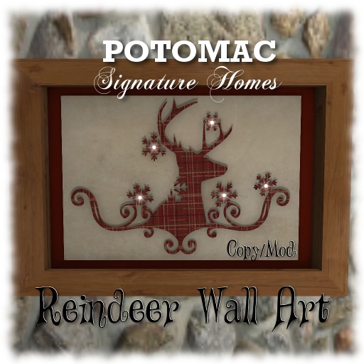 Second Life Marketplace Reindeer Wall Art